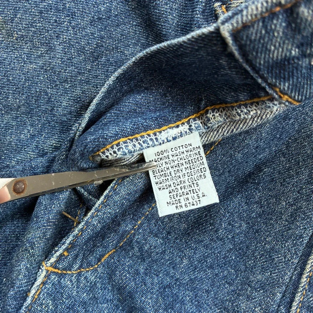 VTG Sasson Pleated Denim Trousers Women 28 x 28 Blue High Waist Tapered USA 80s